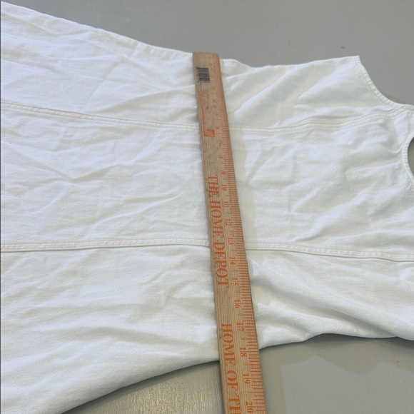 CLEAROUT Madewell Denim Scoopneck Midi Dress in Pure White Wash Size Large - Picture 8 of 14